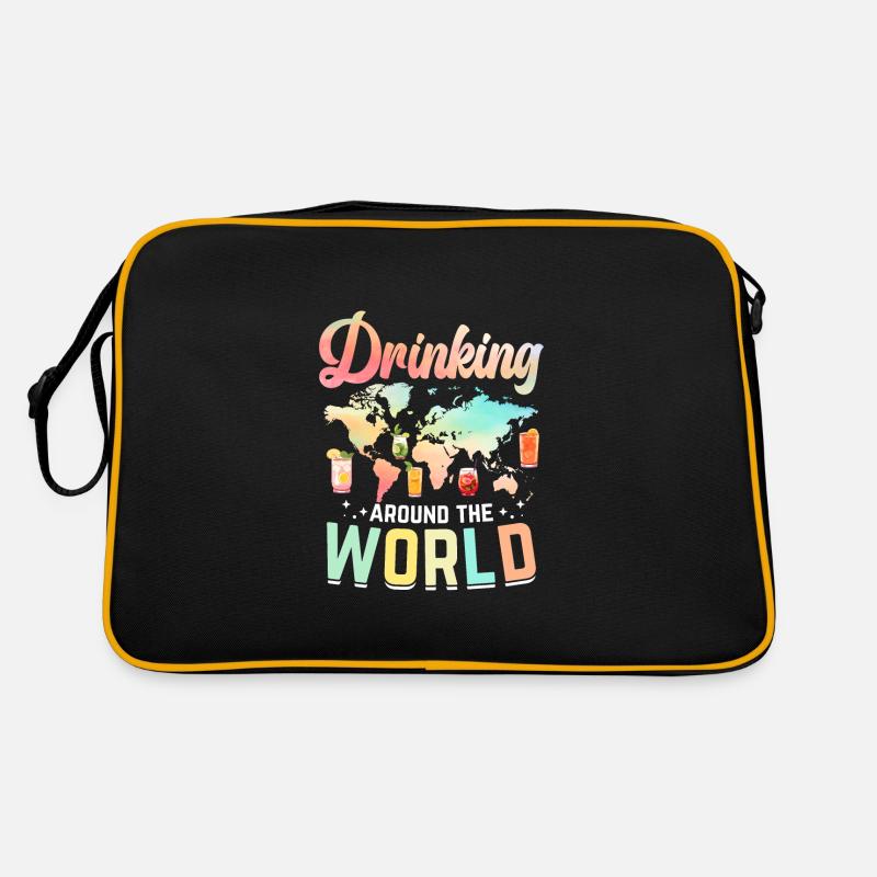Drinking Around The World Retro Tasche