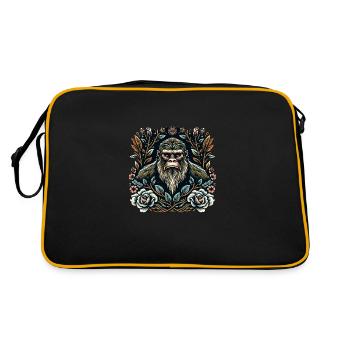 Floral Bigfoot Sasquatch - Sac Retro - noir/or - Dos
