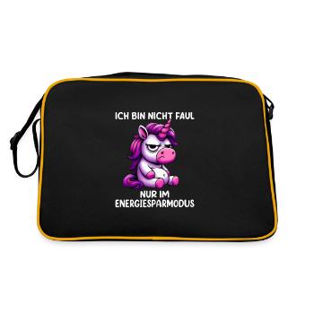 I'm not lazy only in low power mode - Retro Bag - black/gold - Back