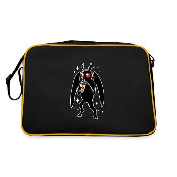 Mothman Bubble Tee - Retro Tasche - Schwarz/Gold - Hinten