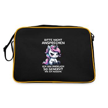 Bitte Nicht Ansprechen Ich Bin Wirklich So Genervt - Retro Tasche - Schwarz/Gold - Hinten