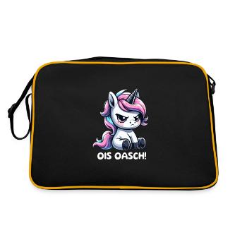 Ois Oasch dialect unicorn dialect - Retro Bag - black/gold - Back