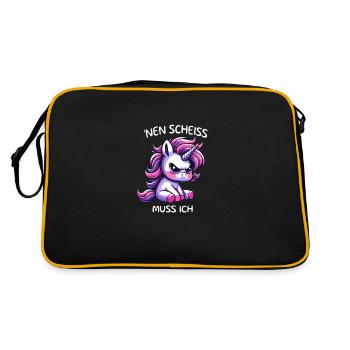 Nen Scheiss Muss ich - Retro Tasche - Schwarz/Gold - Hinten