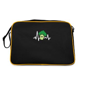 Rythme cardiaque ECG de brocoli - Sac Retro - noir/or - Dos