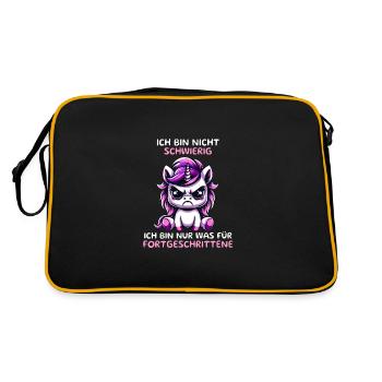 Ich Bin Nicht Schwierig Nur Für Fortgeschrittene - Retro Tasche - Schwarz/Gold - Hinten