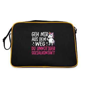 Écarte-toi de mon chemin, contact social inutile - Sac Retro - noir/or - Dos