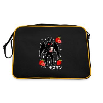 Mothman Erdbeer Milchshake - Retro Tasche - Schwarz/Gold - Hinten