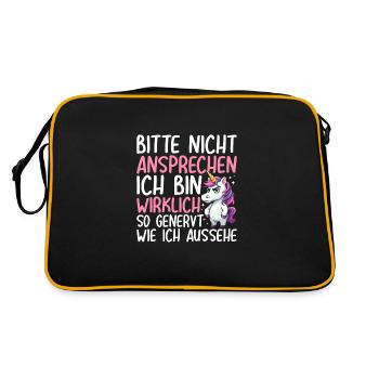Bitte Nicht Ansprechen Ich Bin Wirklich So Genervt - Retro Tasche - Schwarz/Gold - Hinten