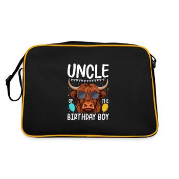 Uncle Of The Birthday Boy - Retro Tasche - Schwarz/Gold - Hinten