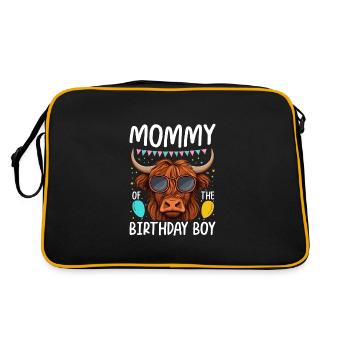 Mommy Of The Birthday Boy - Retro Tasche - Schwarz/Gold - Hinten