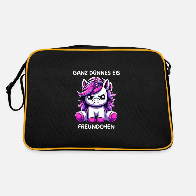 Ganz Dünnes Eis Freundchen - Retro Tasche - Schwarz/Gold