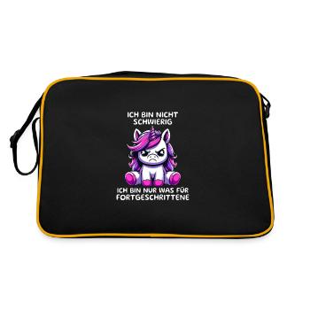 Ich Bin Nicht Schwierig Nur Für Fortgeschrittene - Retro Tasche - Schwarz/Gold - Hinten