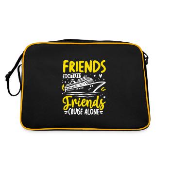 Les amis ne laissent pas leurs amis naviguer seuls - Sac Retro - noir/or - Dos