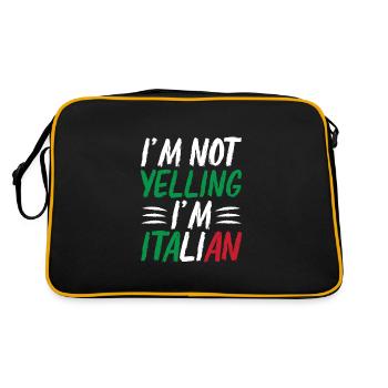 I'm Not Yelling I'm Italian - Retro Tasche - Schwarz/Gold - Hinten