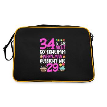 34th birthday women 34 is not so bad - Retro Bag - black/gold - Back