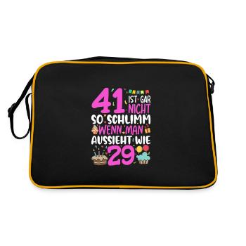 41 Ist Gar Nicht So Schlimm - Retro Tasche - Schwarz/Gold - Hinten