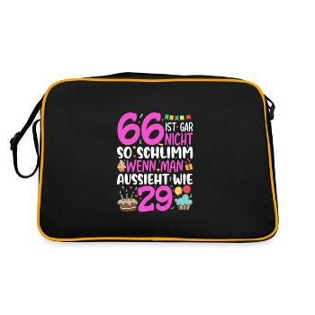 66 Ist Gar Nicht So Schlimm - Retro Tasche - Schwarz/Gold - Hinten