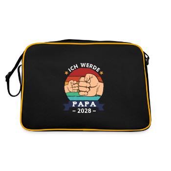 Je vais être papa 2028 Grossesse Future papa - Sac Retro - noir/or - Dos