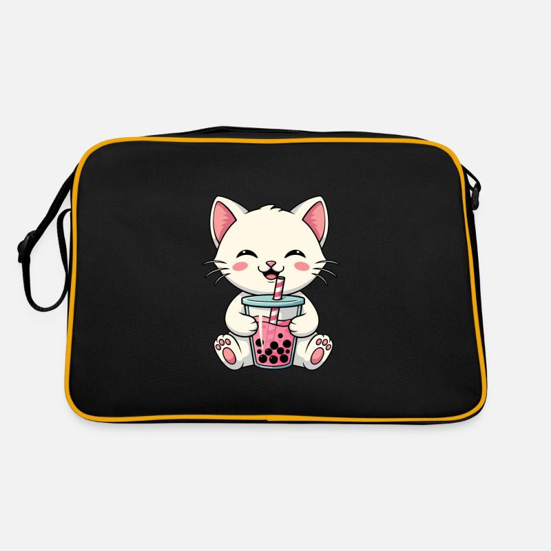 Katze Bubble Tea Retro Tasche