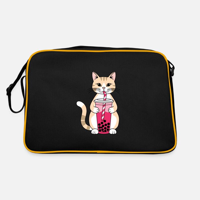 Cat Bubble Tea Retro Tasche