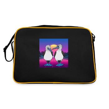 Vaporwave Seabirds Fou à pieds bleus - Sac Retro - noir/or - Dos