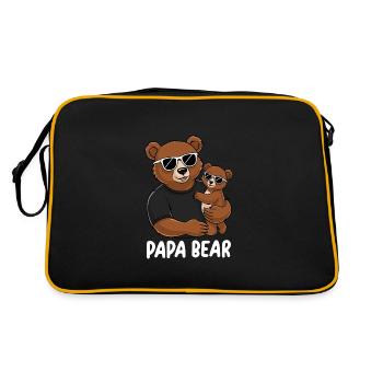 Papa Bear - Retro Tasche - Schwarz/Gold - Hinten