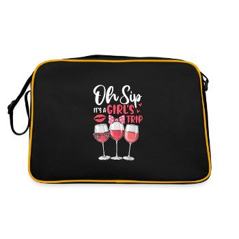 Oh Sip It's A Girls Trip - Retro Tasche - Schwarz/Gold - Hinten