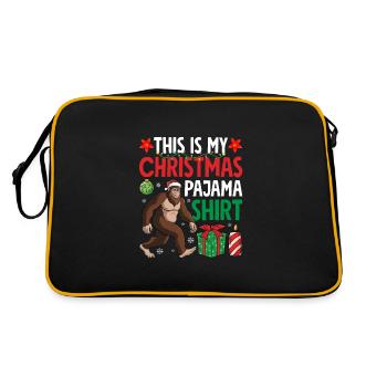 This Is My Christmas Pajama Shirt - Retro Tasche - Schwarz/Gold - Hinten