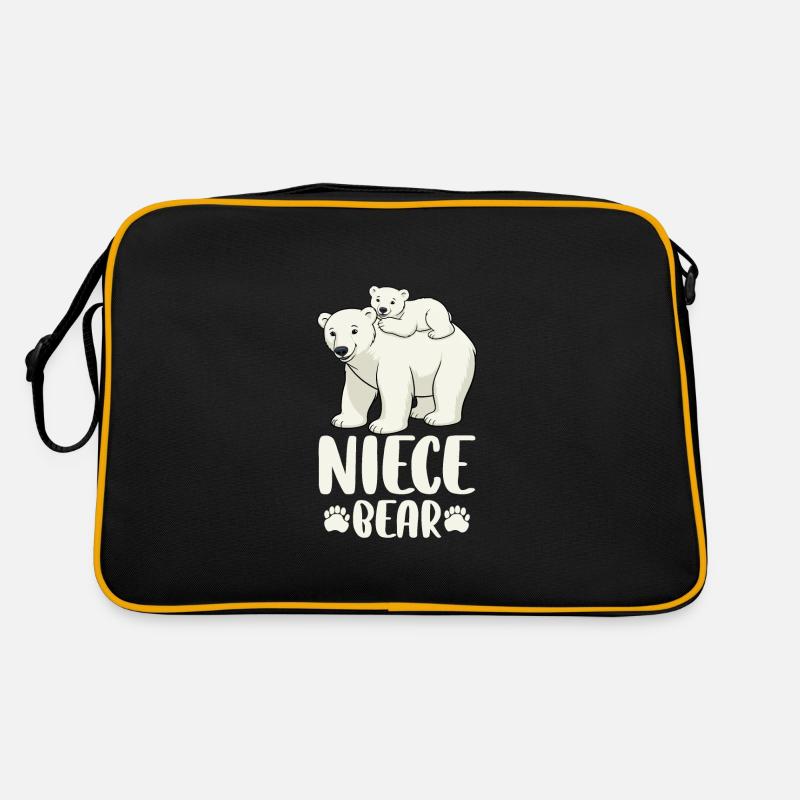 Niece Bear - Retro Tasche - Schwarz/Gold