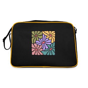 Fleurs sauvages de style bohème - Sac Retro - noir/or - Dos