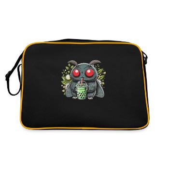 Mothman buvant du thé à bulles - Sac Retro - noir/or - Dos