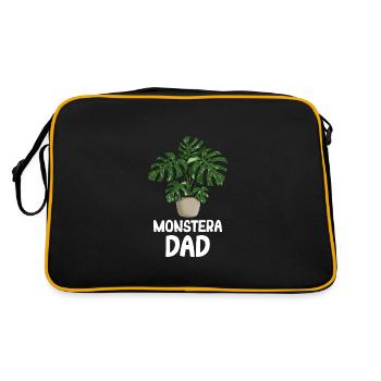 Monstera Dad - Retro Tasche - Schwarz/Gold - Hinten