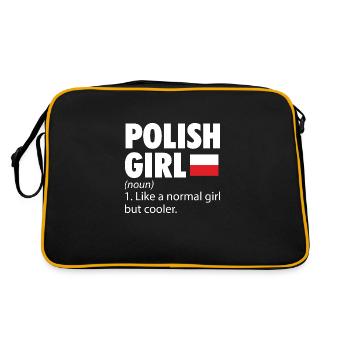 Polnisch Mädchen | Polen Urlaub Reisen Geschenke - Retro Tasche - Schwarz/Gold - Hinten