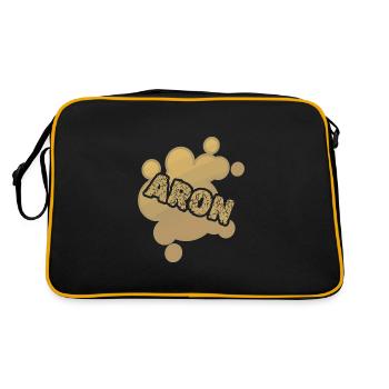 Babybauch Aron - Retro Tasche - Schwarz/Gold - Hinten