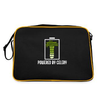 Powered by Celery Healthy Vegetables Food - Retro Bag - black/gold - Back