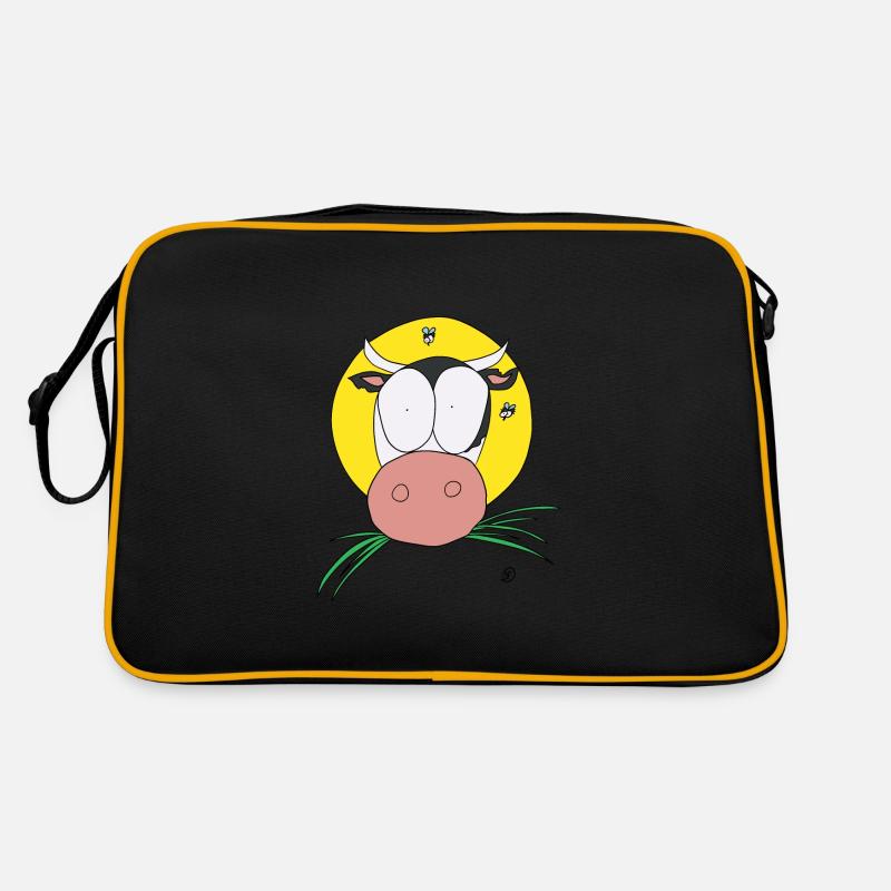 Kuh beobachtet Dich Retro Tasche