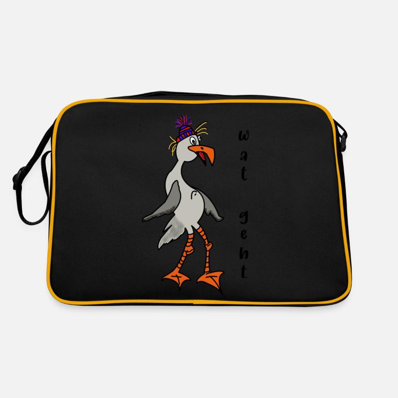 Möwe wat geht Retro Tasche