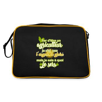 Fier d'être agriculteur - Sac Retro - noir/or - Dos