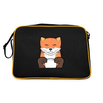 Fox Kaffee Kaffee-Trinker Geschenk - Retro Tasche - Schwarz/Gold - Hinten