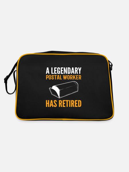 Legendary Postal Worker Pensioner Gift - Retro Bag - black/gold - Back