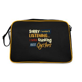 Penser aux huîtres Seafood Chef Funny Saying - Sac Retro - noir/or - Dos