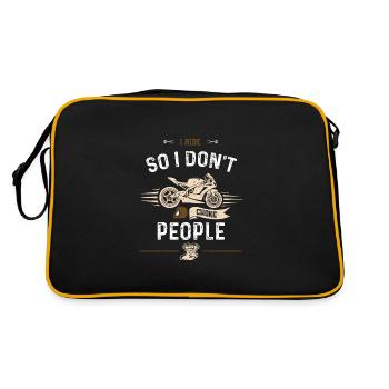 I Ride So I Don't Choke People - Retro Bag - black/gold - Back