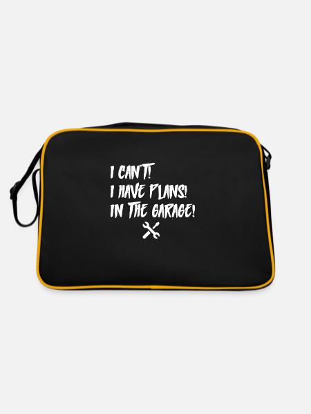 Je ne peux pas avoir de plans dans le garage pour la fête des pères - Sac Retro - noir/or - Dos