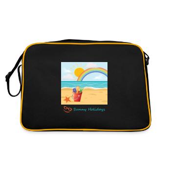 Vacances d'été à la plage, mer, sable et soleil - Sac Retro - noir/or - Dos