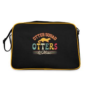 Otter und Musiknotenmusiker Clef Rodent - Retro Tasche - Schwarz/Gold - Hinten
