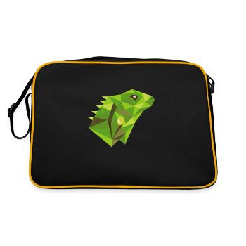 Lizard Art Puristische Wildtiere Tiere Reptilien - Retro Tasche - Schwarz/Gold - Hinten