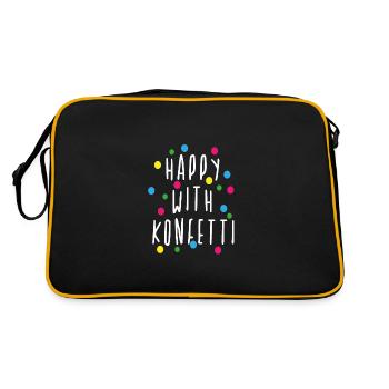 Carnival, Alaaf, confetti, birthday, party - Retro Bag - black/gold - Back