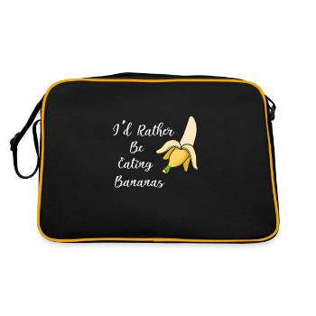 Banana Eating Funny Saying Tropical Fruits - Retro Bag - black/gold - Back