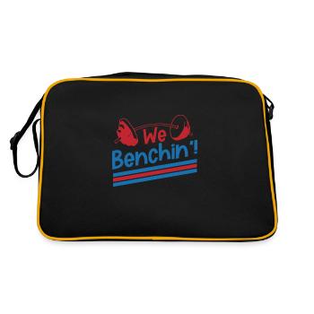 Benchpress Powerlifter Fitnesstraining - Retro Tasche - Schwarz/Gold - Hinten