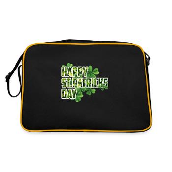 Joyeuse Saint-Patrick - Shamrock Design - Sac Retro - noir/or - Dos